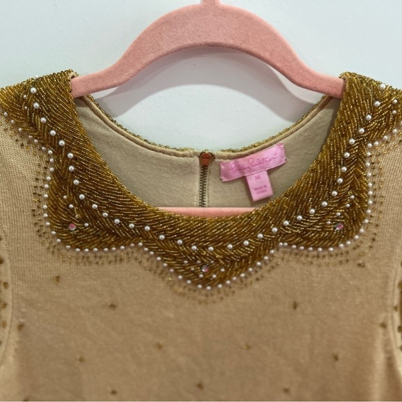 LILLY PULITZER gold beaded knit tank - size M - Picture 9 of 12